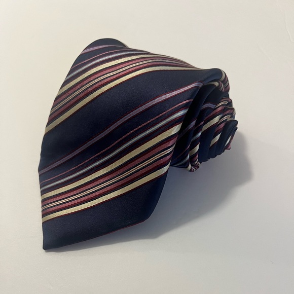 Canali Purple Striped 100% Silk Made in Italy‎ Men’s Neck Tie